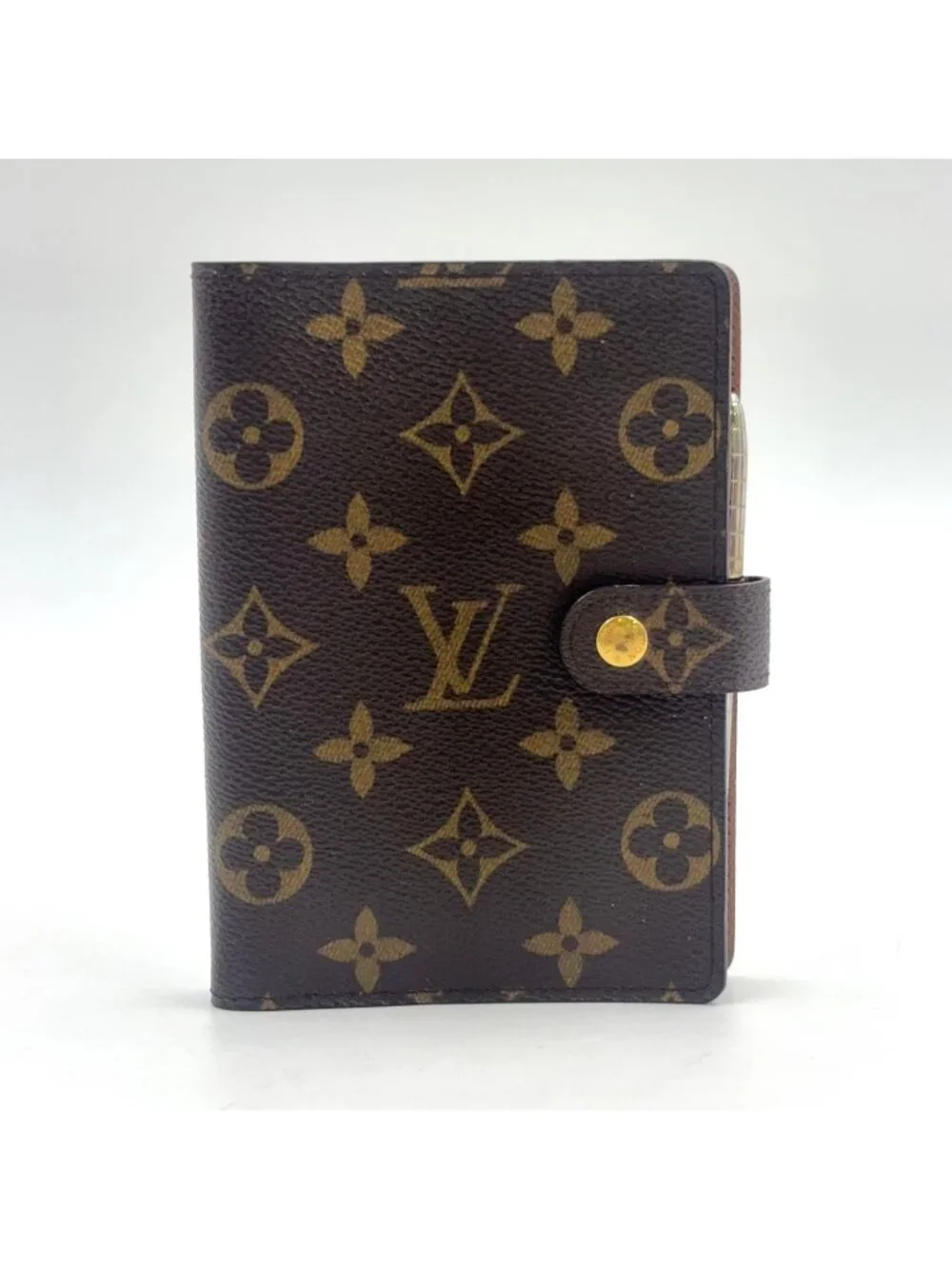 Louis Vuitton Agenda PM Brown Notebook Cover Gold